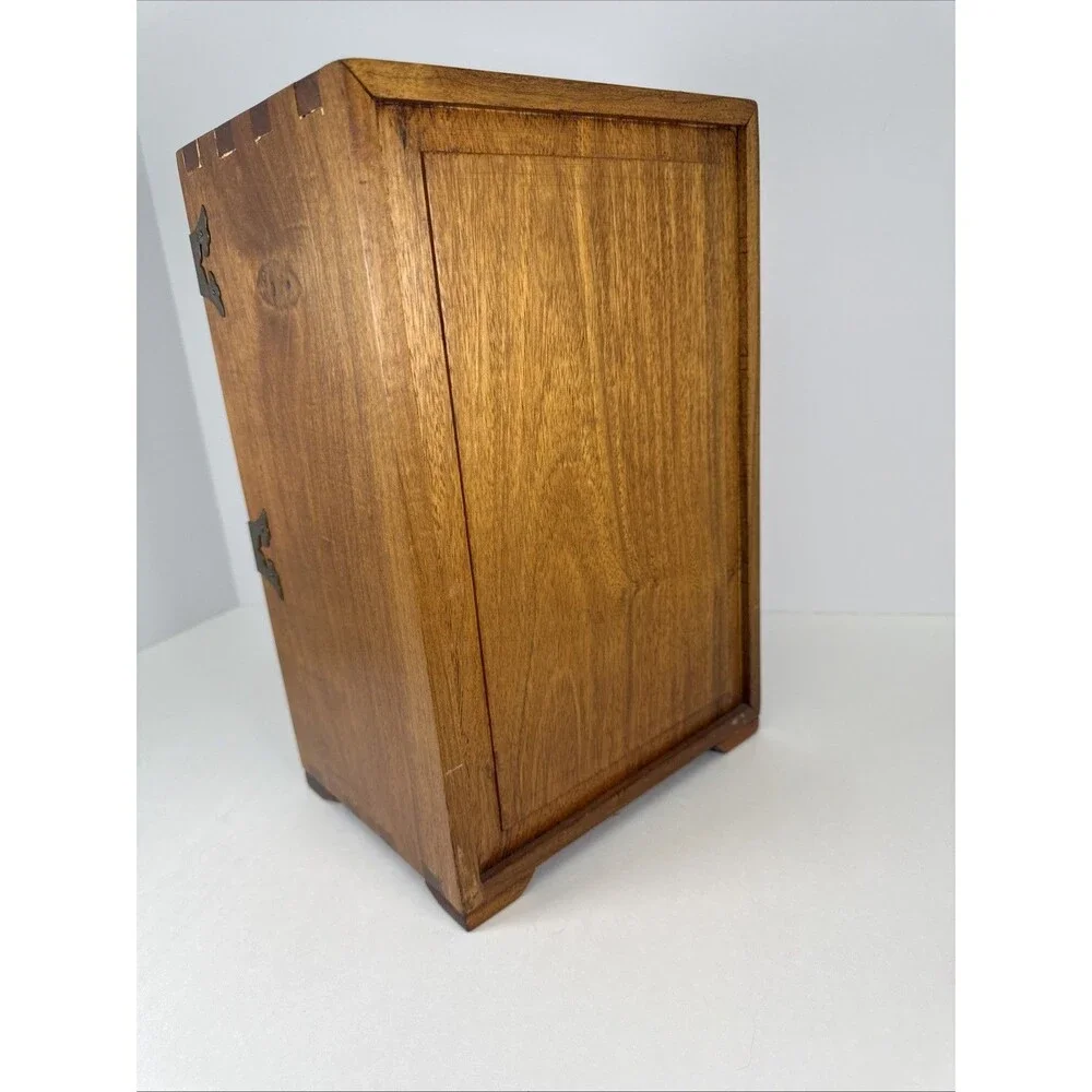 VTG Chinese wood 5 drawer Dressing case Jewelry Box 12